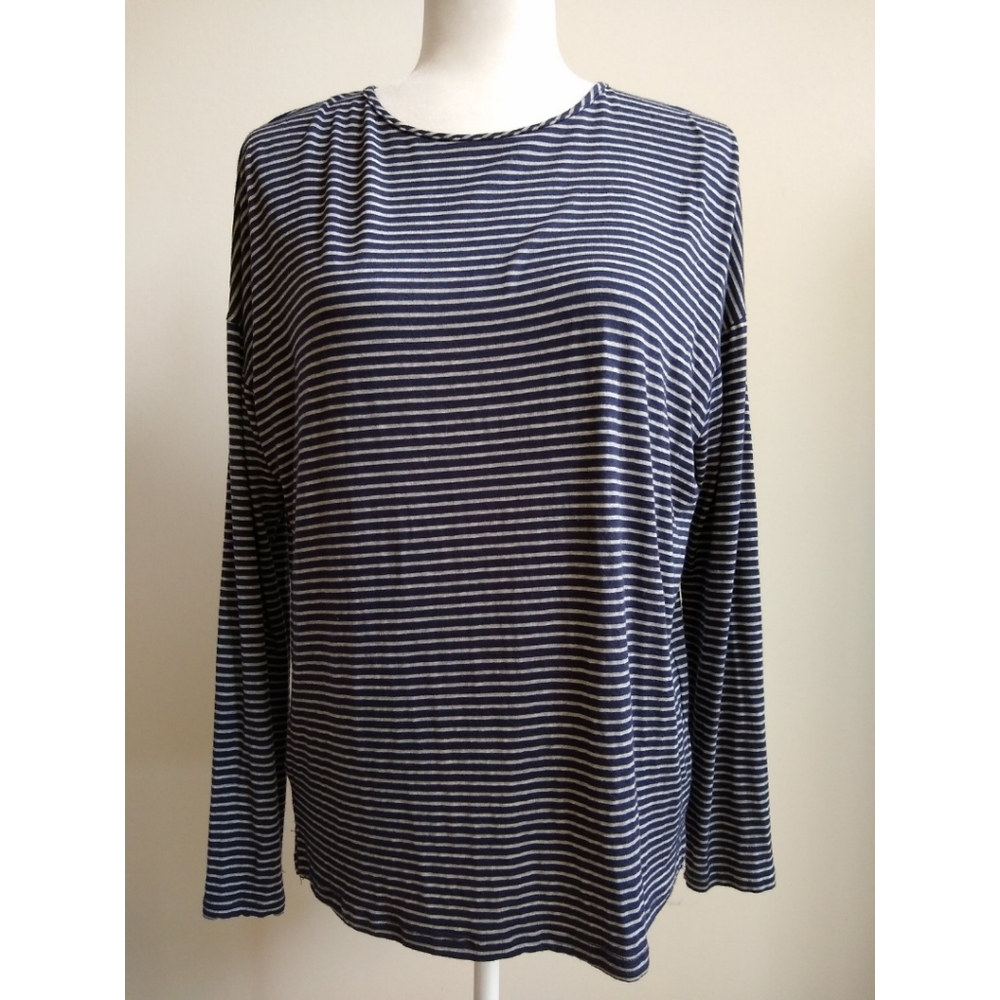 Green Envelope Striped Navy Blue Grey Long Sleeve